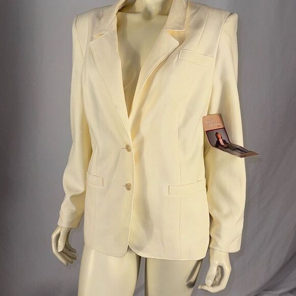 Vintage Sears Cream Blazers That Fit Women’s Button Down Blazer Size 14 - Picture 1 of 14